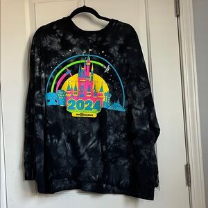 Disney Black and Blue Tie-Dye 2024 Sweatshirt